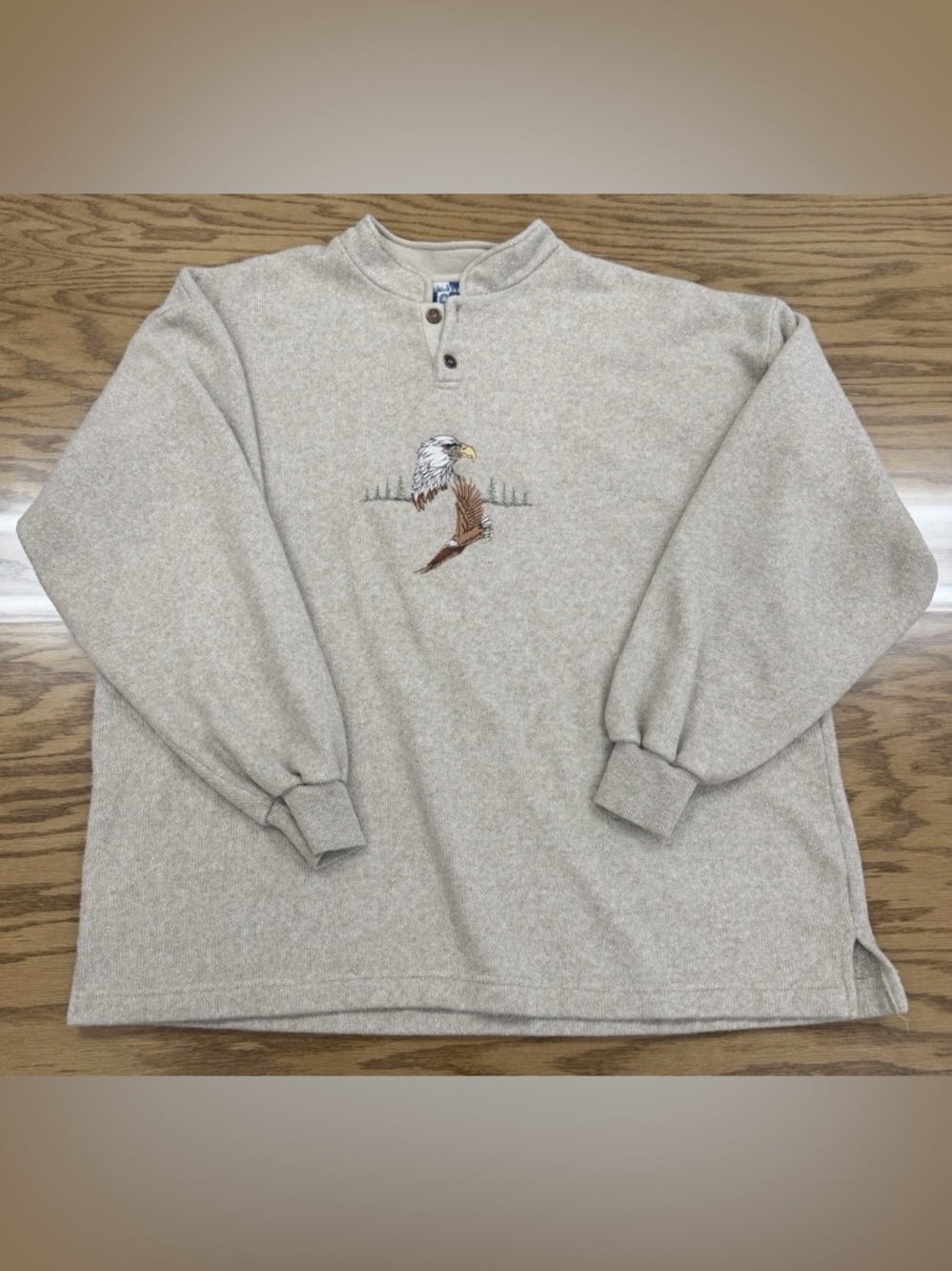 Vintage 90s Art Unlimited Eagle Embroidered Nature Pullover Made in USA XL 26x29